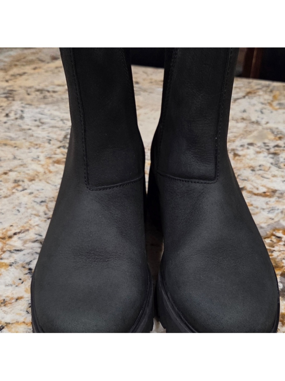 Timberland Women’s Caranby Cool Mid Chunky Pull Tab Chelsea Boots Black - Size 8 - Picture 7 of 8